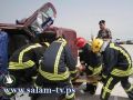 الدفاع المدني: إخلاء مزارع من أسفل جراره بعد إنقلابه في بلدة زيتا شمال غرب طولكرم