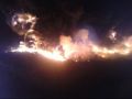 حريق كبير في مجمع للإطارات المستكهلة في مكب زهرة الفنجان جنوب جنين