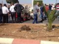 خمسة اصابات احداها خطيرة في انقلاب مركبة غرب رام الله - شاهد الصور