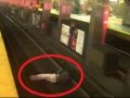 بالفيديو: انقاذ رجل سقط على سكة القطار