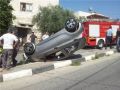 إصابة مواطن بحادث إنقلاب مركبة في سلفيت