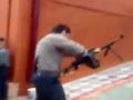 شاهد الفيديو :روسي يطلق النار برشاش احتفالا بدخول ابنه المدرسة.. ويرعب الجميع !!