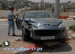 بالفيديو والصور:اصابة 3 مواطنين في حادث سير في طولكرم