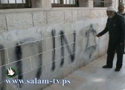مستوطنون يحرقون سيارة في قرية عوريف ويكتبون شعارات مسيئة جنوب نابلس