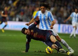 شاهد الأهداف : برشلونة يؤكد زعامة الذهاب في الدوري الاسباني بعد الفوز على ملقا
