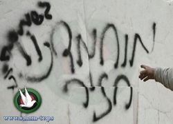 مستوطنون يكتبون شعارات معادية للعرب بالقدس