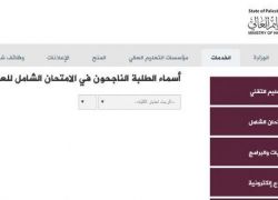 نتائج امتحان الشامل