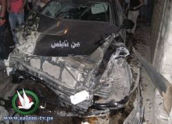 اصابة 7 مواطنين منهم طفلان بحادث سير مروع في مدينة نابلس