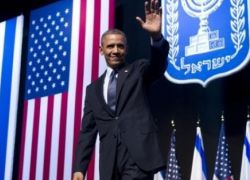 لأول مرة .. اوباما يخطب من داخل السفارة &quot;الإسرائيلية&quot;