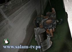 بالصور- إصابة عامل سقط في مياه للباطون في بيت لحم
