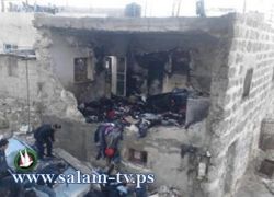 تسرب الغاز يتسبب في إحتراق منزل وإنهيار جزء منه في يطا