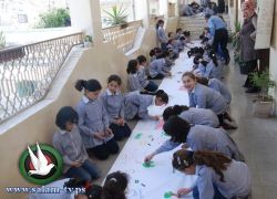 ورشة رسم وتفريغ في مدرسة زهير المحسن