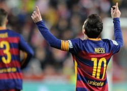 ميسي يقود برشلونة للفوز على خيخون و الابتعاد بصدارة الليجا