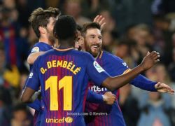هاتريك ميسي يقود برشلونة للفوز على ليجانيس