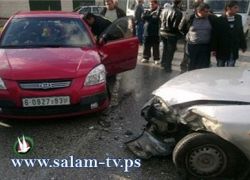 اصابة 7 مواطنين نتيجة حادث سير غرب مدينة رام الله