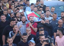 تشييع جثمان الشهيد ياسين حمد في صيدا شمال طولكرم