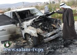 مستوطنون يحرقون سيارات ويخطون شعارات عنصرية على مسجد في دير استيا