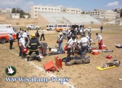 مناورة على الإخلاء والتعامل مع الكوارث في يطا