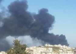 حريق كبير قرب معسكر للاحتلال شرق القدس