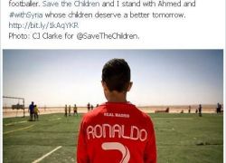 كريستيانو رونالدو يناشد المجتمع الدولي الوقوف إلى جوار اطفال سوريا