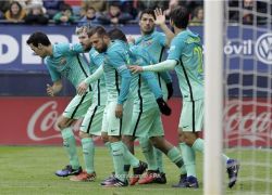 ميسي يُعيد برشلونة لسكة الانتصارات بانتصار خارج الديار على أوساسونا