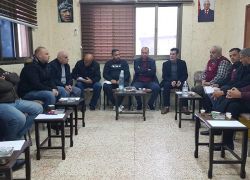 اجتماع لمنسقي اللجان المساندة في المناطق والمواقع التنظيمية لحركة فتح بطولكرم للجنة الطوارئ في محافظة طولكرم