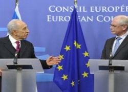 رئيس الاتحاد الأوروبي يؤكد معارضته للاستيطان وبيريس يرد