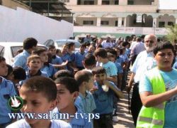 تمرين إخلاء في مدرسة ذكور عبد الرحيم في طولكرم