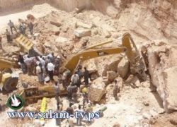 وفاة شخص اثر سقوط صخرة عليه بمحجر في بيت فجار