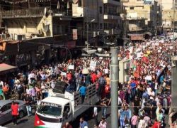 الاردنيون يخرجون بمسيرات غاضبة تطالب بالغاء اتفاقية الغاز الاسرائيلي