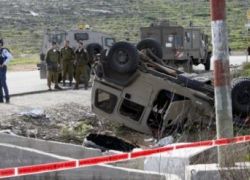 ‫إصابة 4 جنود إسرائيليين جراء انقلاب جيب شمال رام الله