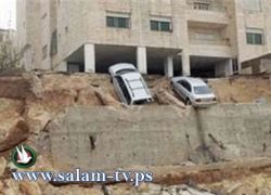 إنهيار مقطع من جدار إستنادي نتيجة الأحوال الجوية في بيت لحم