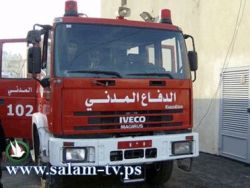 إحتراق مشغل خياطة في طولكرم