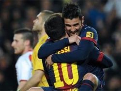 برشلونه يفوز على فاليكانو بثلاثية
