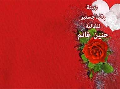 تهنئة بالماجستير للغالية حنين أكرم غانم