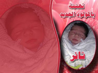 تهنئة بالمولود الجديد ثائر المدني .. قدامة الكرمي